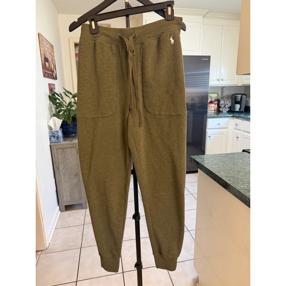 Polo Ralph Lauren Women's Green Double Knit Classic Tapered Fit Sweatpants M